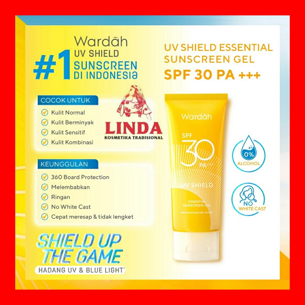 WARDAH SPF 30 PA+++ UV SHIELD 40 ML ( kuning )