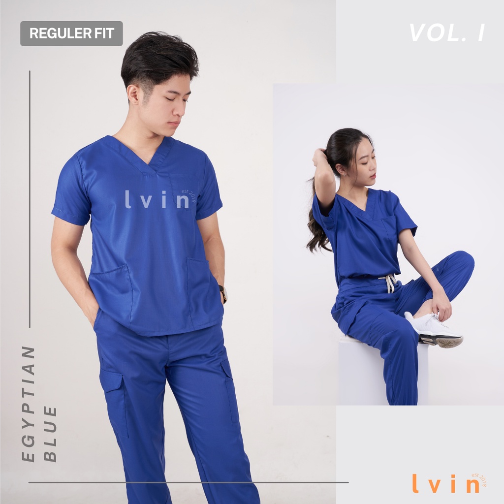 [ Lvin ] Vol I - Baju OKA Celana Reguler Fit / Baju Jaga / Set Baju Celana Jaga Oka / Dokter Lengan Pendek / Baju OK / Bright Series