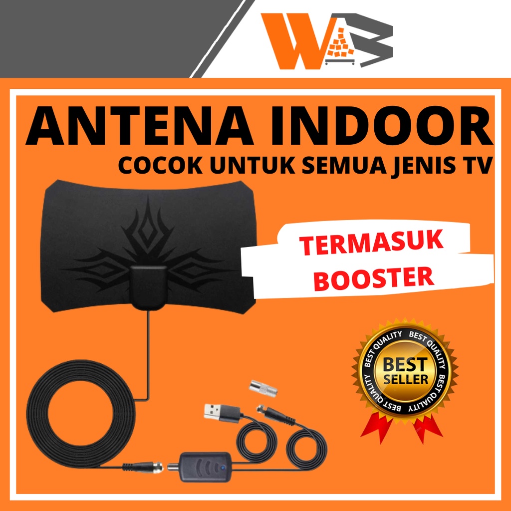 COD Antena TV Digital Indoor With Signal Booster Amplifier Led Dalam Ruangan Rumah Portable Antenna Penguat Sinyal TV Dengan Booster Amplifier D07