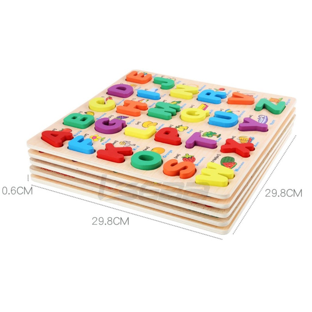 Mainan Edukasi Puzzle 3D ALFABET BESAR &amp; KECIL