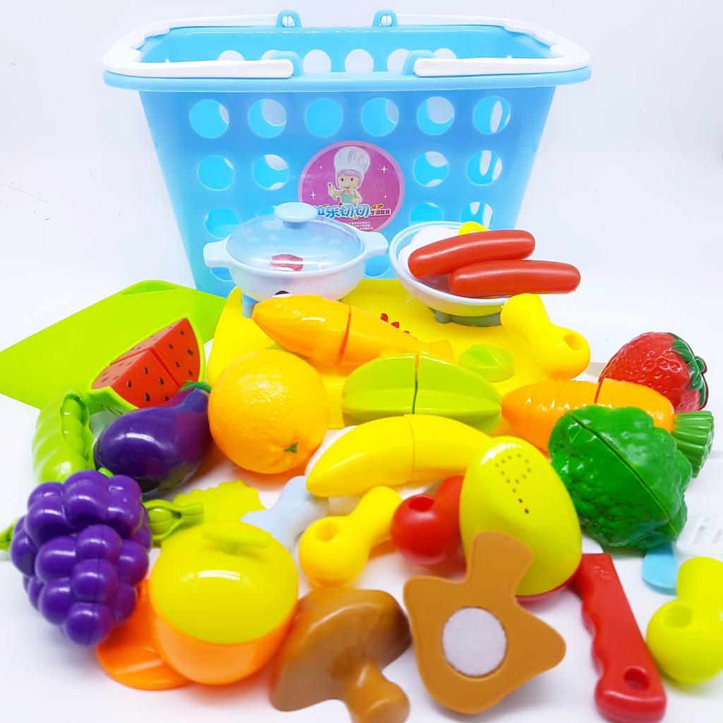 CAROLTOYS Mainan Potong Buah Keranjang Isi 32PCS Shopee CAROLTOYS Mainan Potong Buah Keranjang Isi 32PCS Shopee