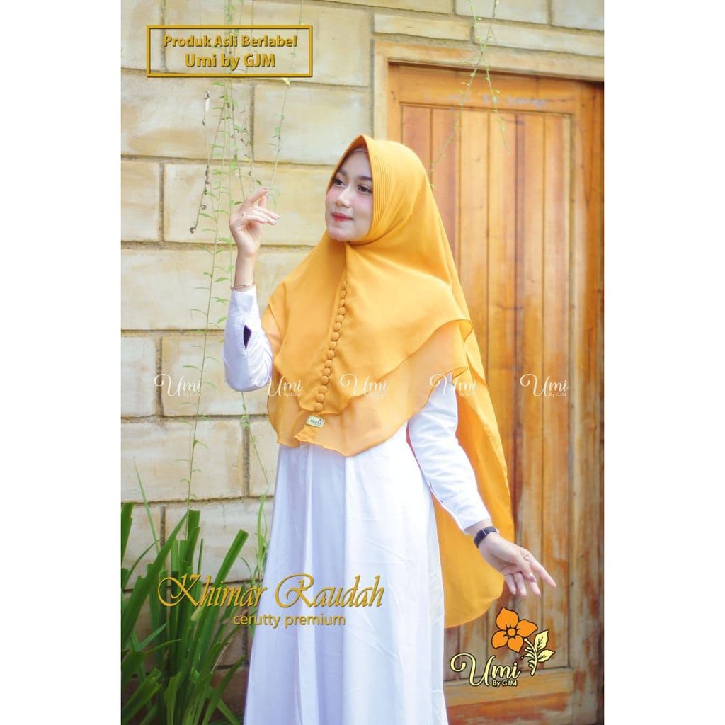 JILBAB KHIMAR CERUTY DUA LAYER BUTTON HIJAB 2 LAYER NADINE KANCING CERUTY SYARI ORIGINAL GJM