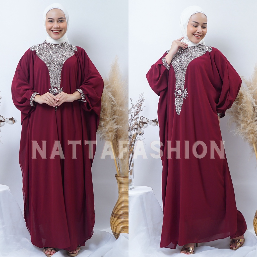 Kaftan Wanita Raisyana Kaftan Mewah Jumbo Pesta