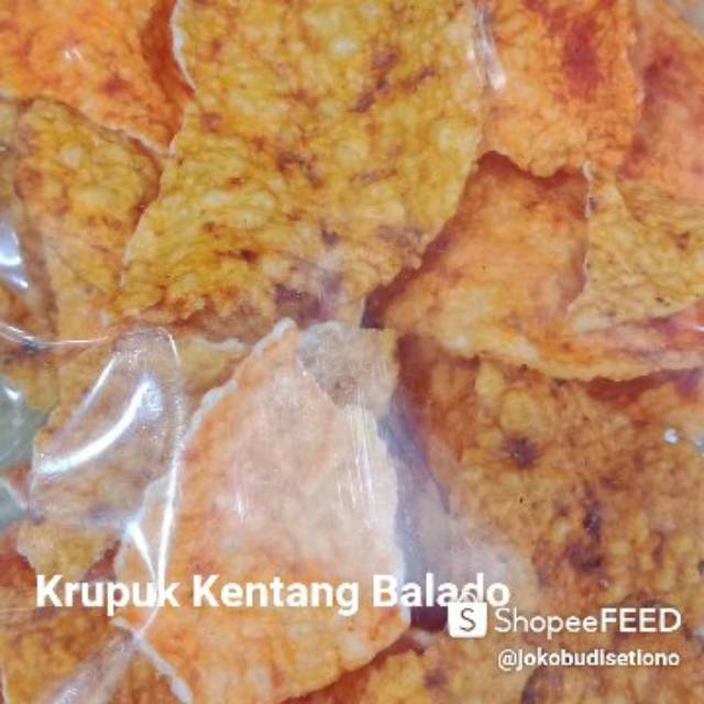 

Krupuk Kentang Balado Besar (100 gram). Free bubble wrap + plester frigle