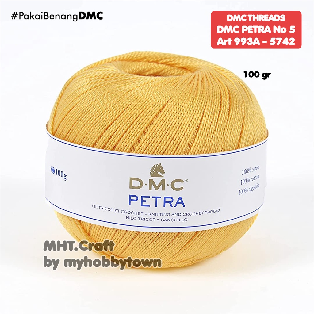 Benang Crochet DMC Petra 100 Gram - 5742 - Light Tangerine Orange