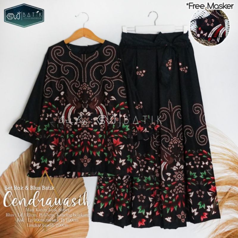 SET ROK DAN BLUS BATIK SETELAN ROK BATIK PANJANG PAYUNG SERAGAM PESTA SARIMBIT SETELAN BLOUS BATIK