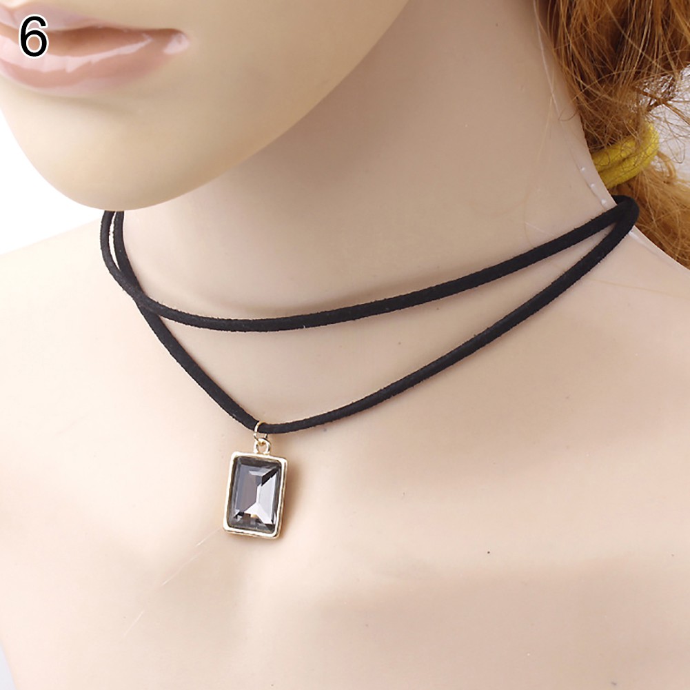 OneWorld@ Pendant Double Layers Chain Choker Short Necklace