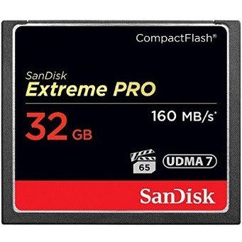 SanDisk Extreme PRO Compact Flash Card (160MB/s) 32GB - SDCFXPS-032G - SDMC39BK Black