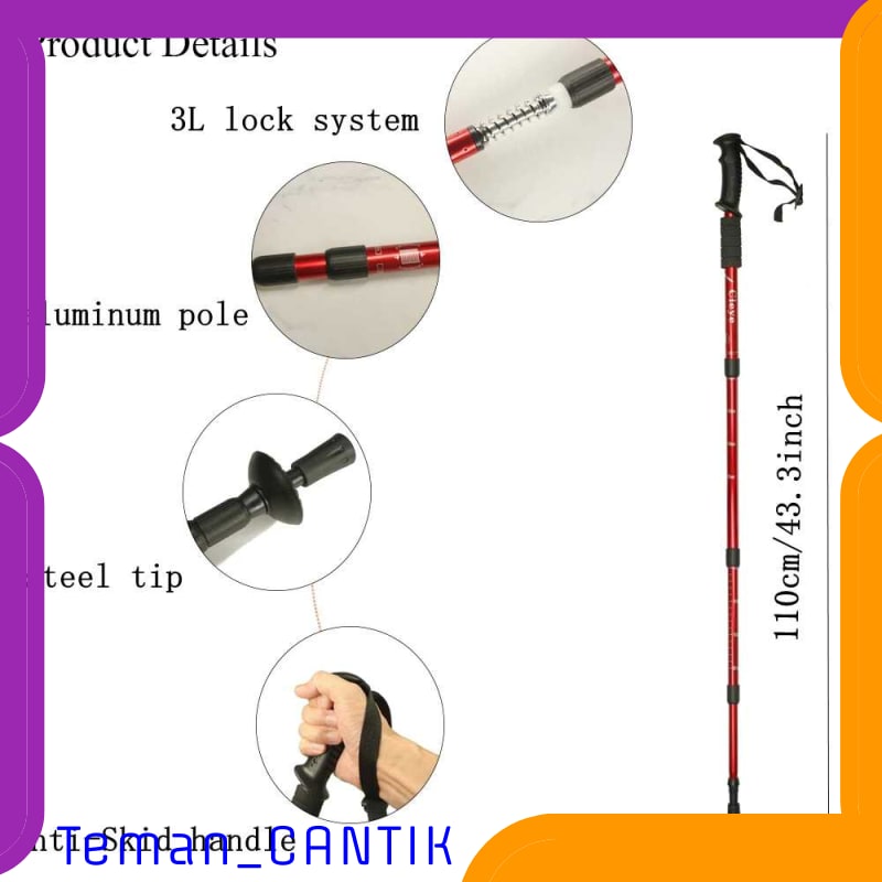 TC-ID056 CLEYE TONGKAT HIKING TREKKING TELESCOPIC 4 SECTION - E4103