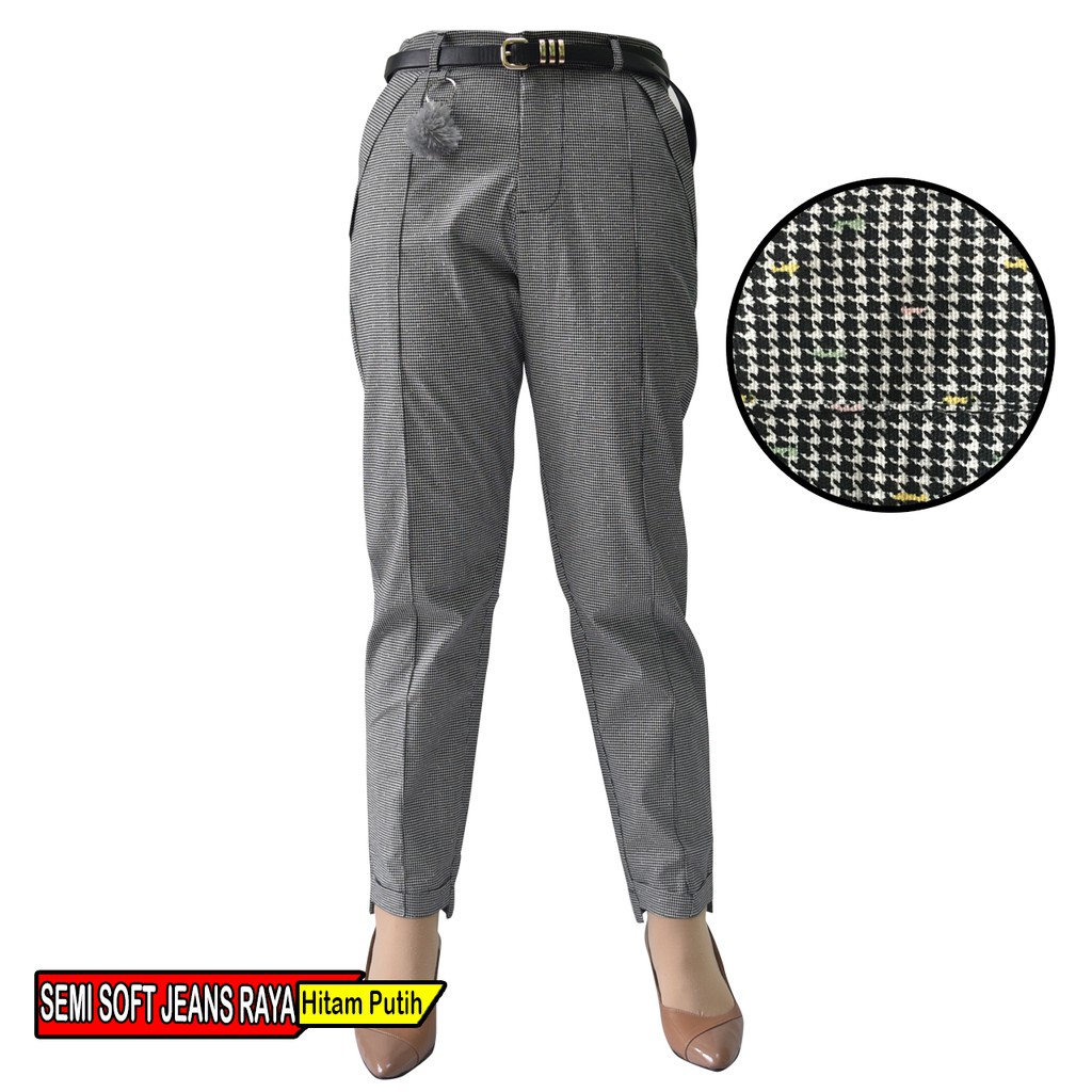 SEMI SOFT JEANS RAYA PANTS Celana Panjang Wanita Basic SEMI SOFT JEANS RAYA PANTS Celana Panjang Wanita Basic