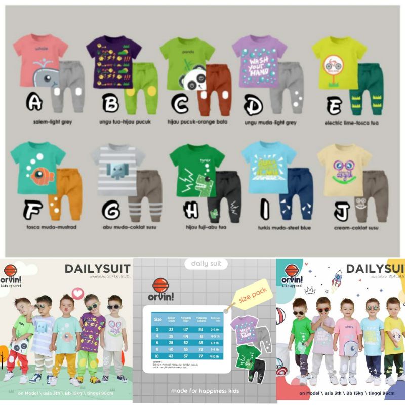 SET DAILY SUIT BY ORVIN KIDS GIRL & BOY SERIES*
