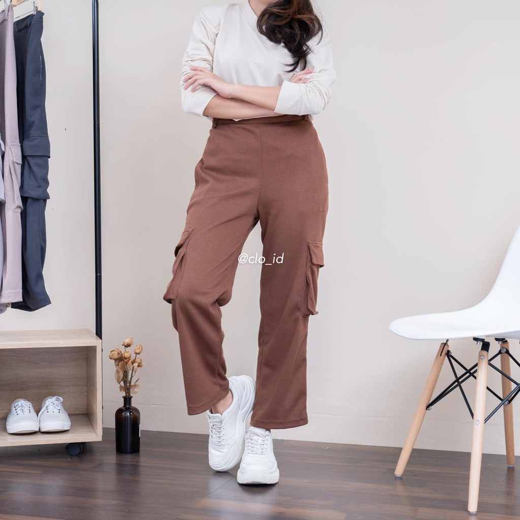 Athena Cargo  Pants Celana  Cargo  Wanita  Highwaist Semi 