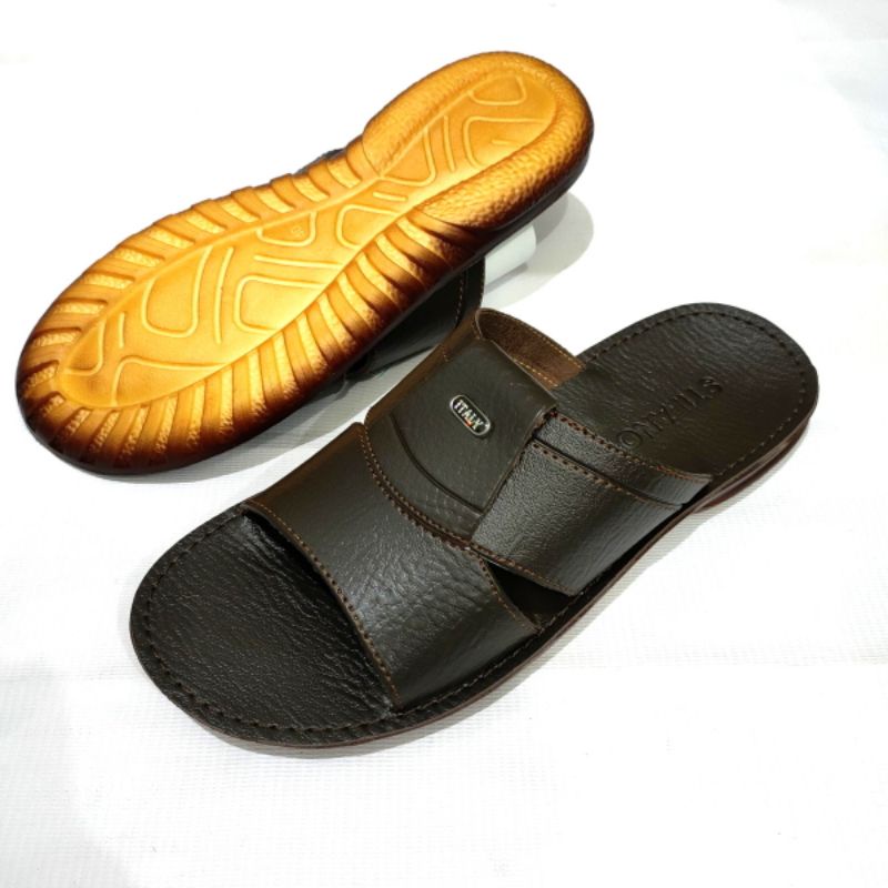 Sandal pria kulit STIFANO A1, A2, A3, A5 casual kekinian karet terbaru import murah