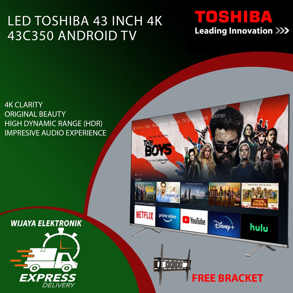 TV LED 43 INCH TOSHIBA 43C350KP ANDROID TV 4K