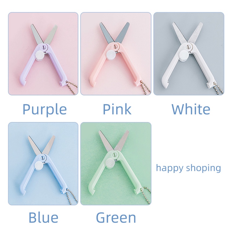 Gunting Lipat Mini Portable Warna Morandi Untuk Pelajar