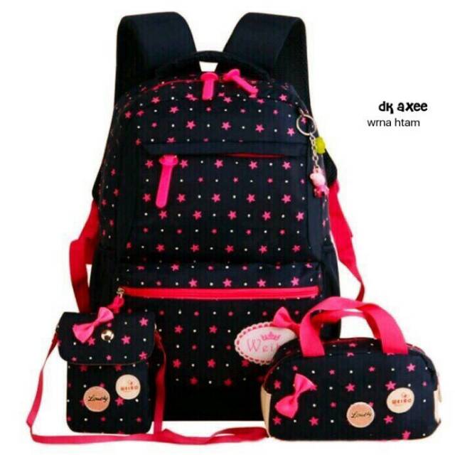 RLY68_Tas Ransel Bintang Tabur Laptop Kamera Dompet HP Android Selempang Keren Gaya Cewek Cowok