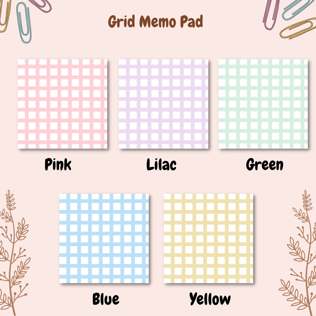 

GRID MEMO PAD | AESTHETIC MEMO | MEMO LUCU