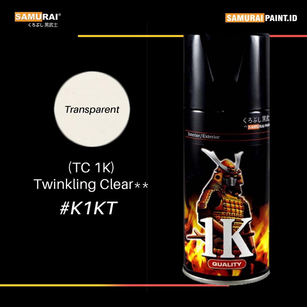 Samurai Paint Twinkling Clear #k1kt 1k Series Topcoat Cat Aerosol Kualitas Kompresor