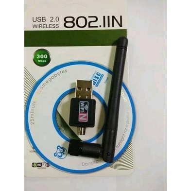 ⅎ Penguat Sinyal USB adapter untuk WIFI + Antena 300Mbps LAPTOP PC ➮