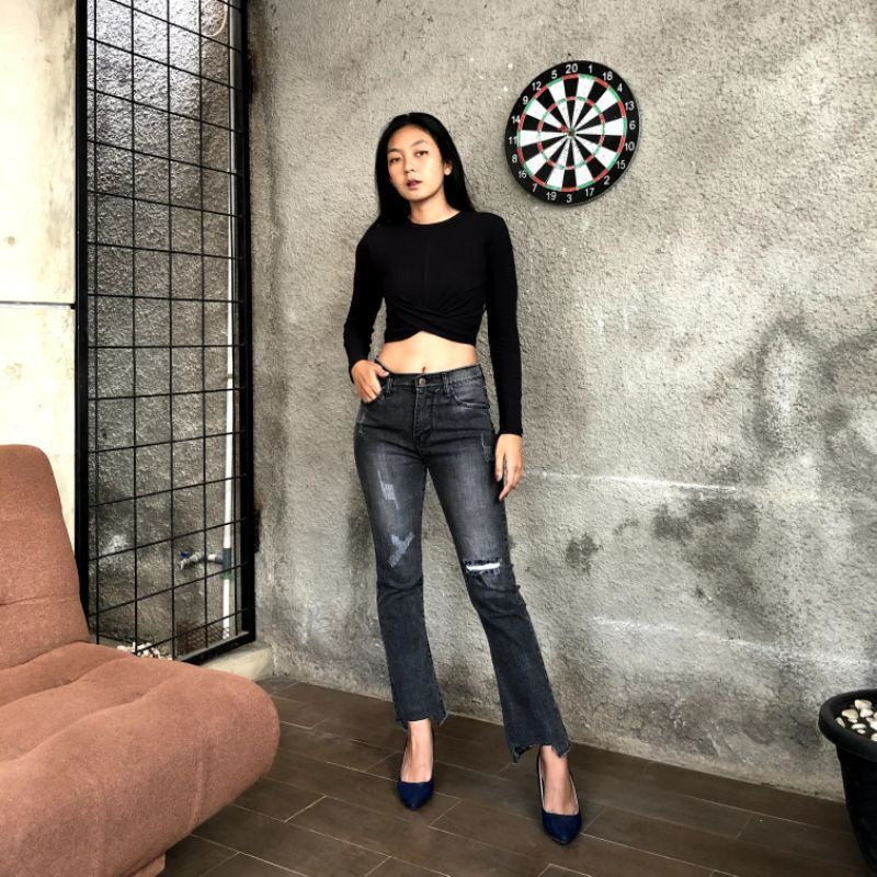 CELANA CUTBRAY JEANS WANITA MEIDIN SOBEK TIDAK TEMBUS BAHAN STRETCH PREMIUM IMPORT