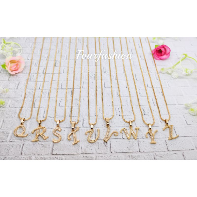 Fourfashion XD010 - Kalung Huruf Inisial Nama - Set Perhiasan Xuping Lapis Emas