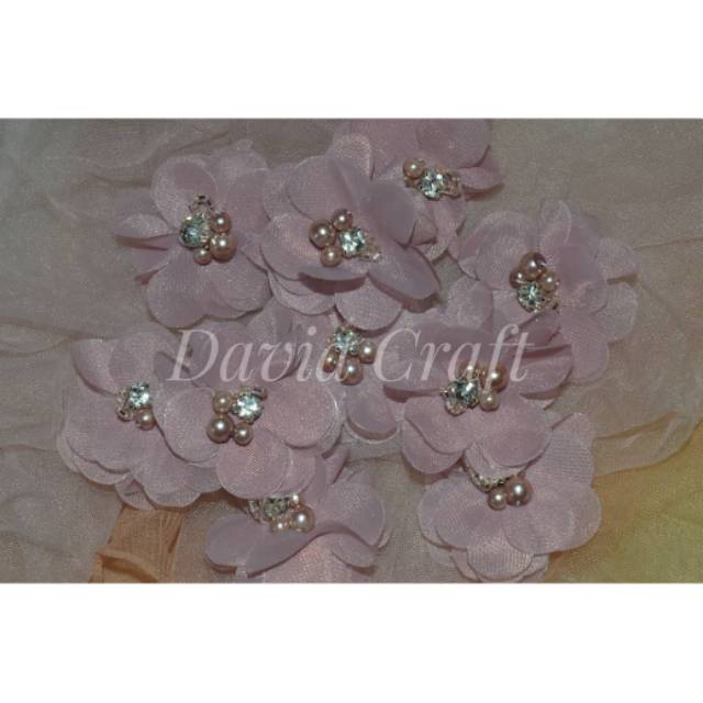 RAFFLESIA ORGANZA 3D FLOWER-APPLIKASI BUNGA KEBAYA-BUNGA ORGANZA 3D