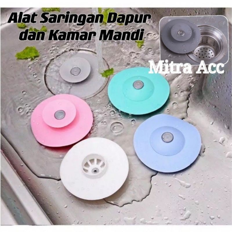 Saringan Penutup Saluran Air Silikon/ Alat Penutup Saringan Wastafel Dapur Kamar Mandi