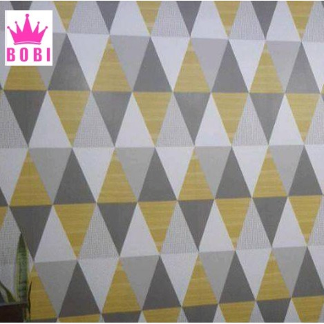 Wallpaper Sticker 3001-1 Motif Segita Hitam Putih Kuning / Wallpaper New 2020 / Ukuran 9mx45cm