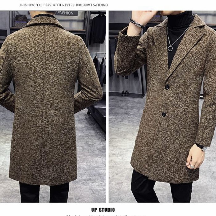 Coat Korea Pria Tebal Hangat Jas Blazer Wol inner cotton