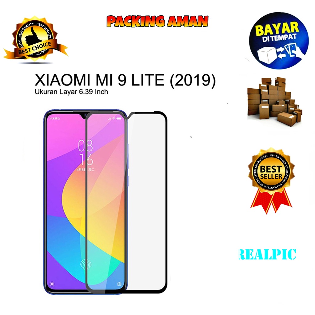 Tempered Glass Xiaomi Mi 9 Lite Full Cover / Full Screen Protector Anti Gores