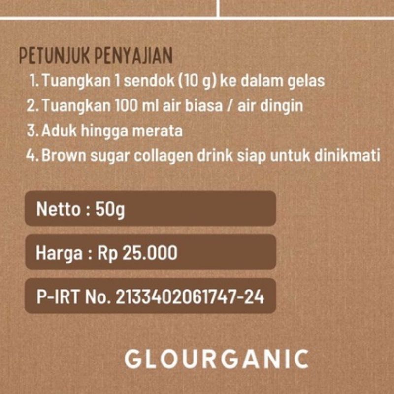 [READY STOCK] COLLAGEN DRINK GLOURGANIC RASA BROWN SUGAR