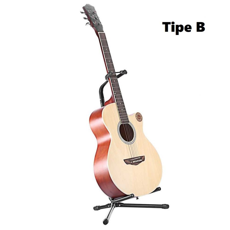 Stand Penyangga gitar Berdiri bass biola Tripod Foldable Guitar Holder