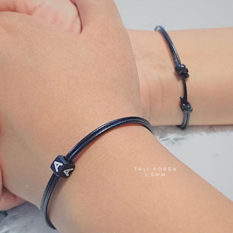 GELANG INISIAL DADU DOUBLE SLIDE (Tali Anti Air) GELANG CUSTOM INISIAL HURUF | GELANG INISIAL HURUF