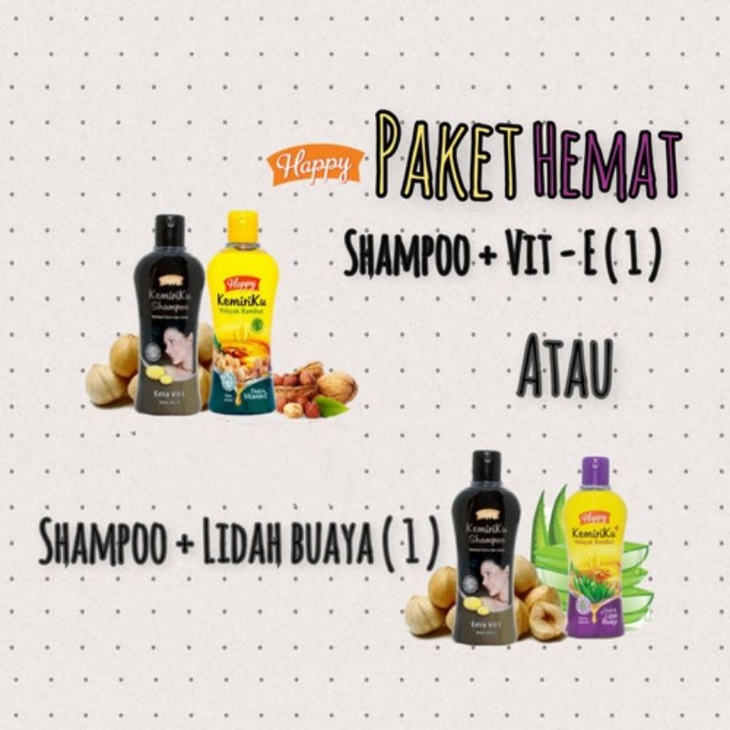 Paket Hemat Shampoo Kemiriku + Vit E 100ml