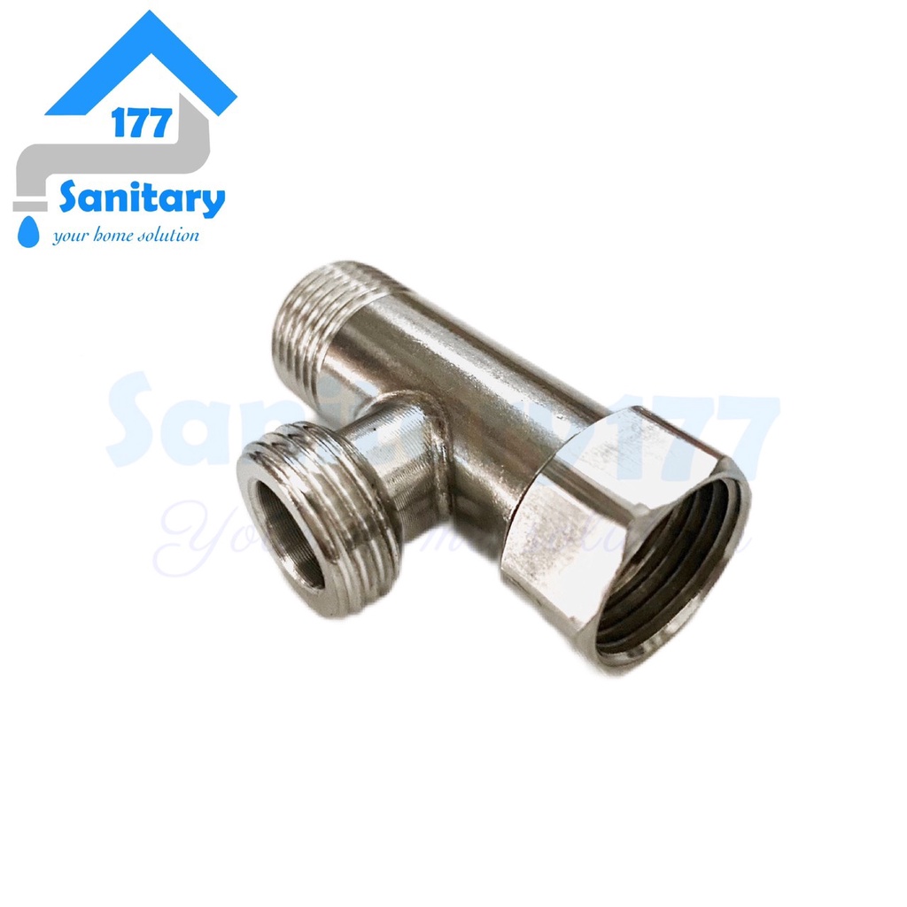 Nepel T Stainless RING 1/2 inch putar 1005-Tee Kran T shower sambungan kloset closet Mur mor fitting spare part keran