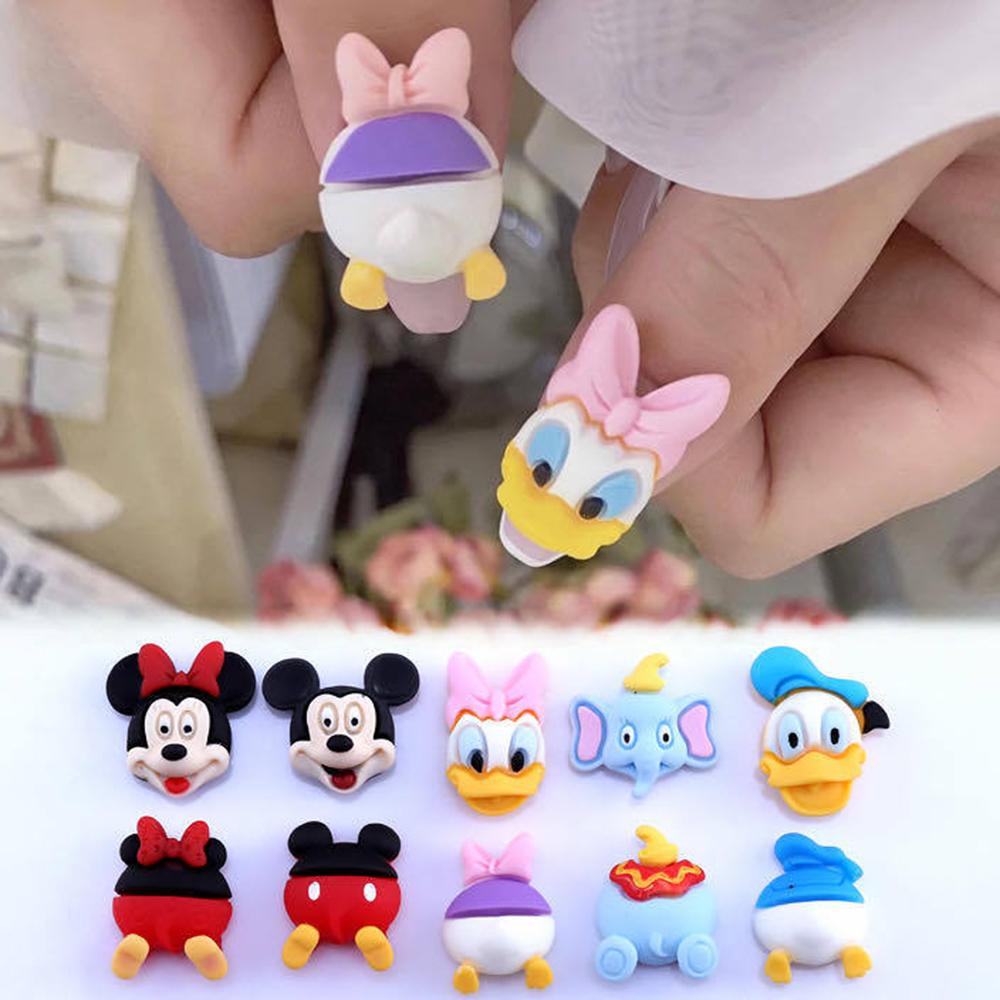 Dekorasi Nail Art Agustina 3D Lucu Spin Bebek Mickey Minnie Dumbo Aksesoris Nail Art