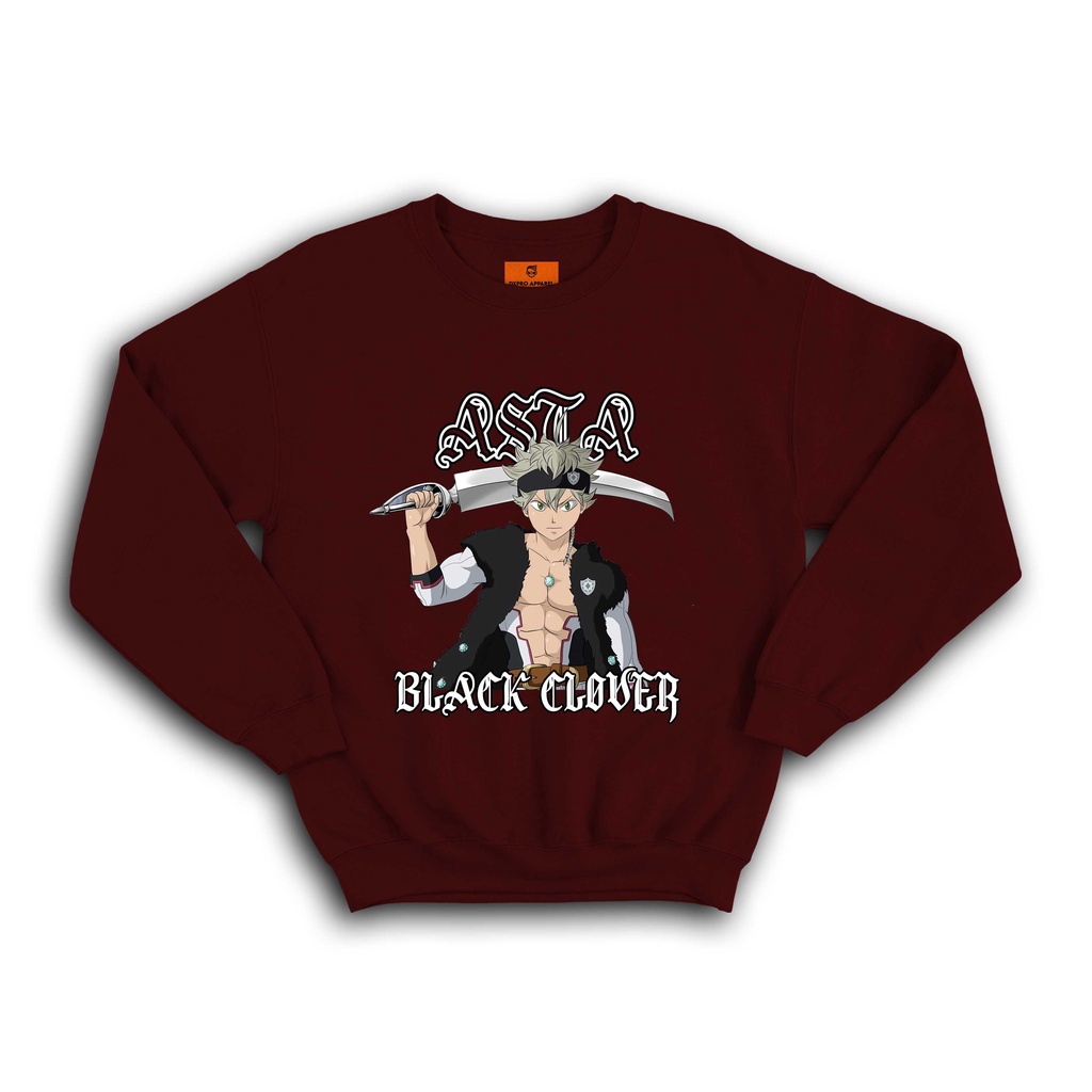 JAKET SWEATER ANIME LOGO ASTA YUNO SWORD BLACK CLOVER PREMIUM DISTRO