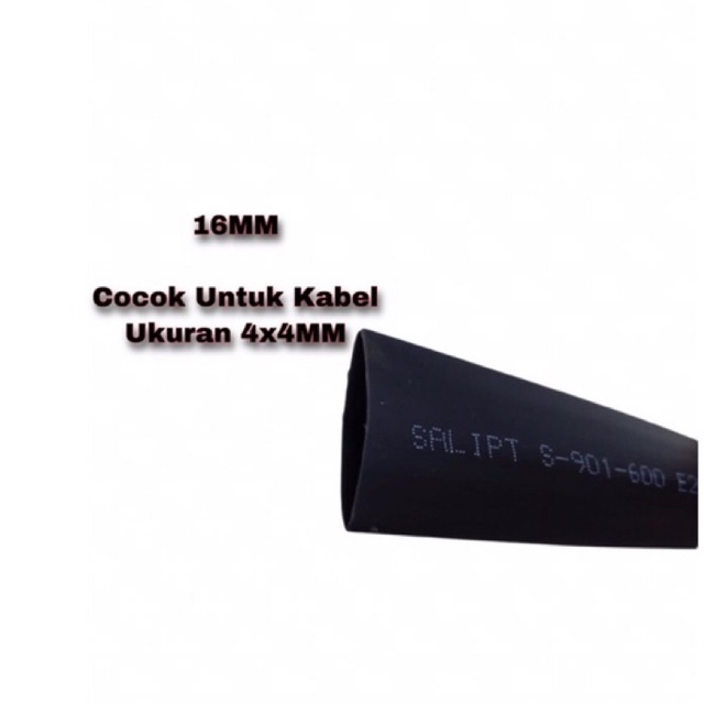 [HITAM] Heat Shrink Selongsong Bakar / Isolasi Bakar Tubings 16MM