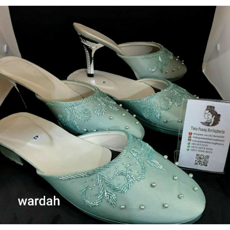 Sandal selop pengantin payet halus