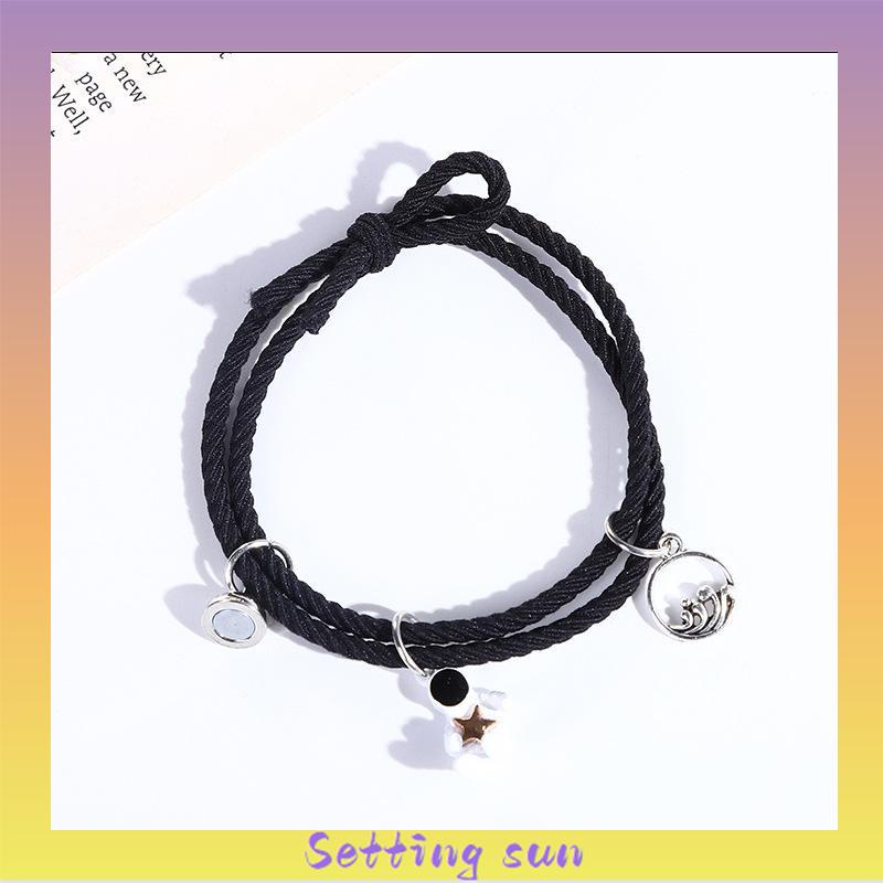 2 Pc Korea Ins Gelang Astronot Pasangan Rantai Magnet Gelang Dikepang Cinta Hadiah Lucu TN