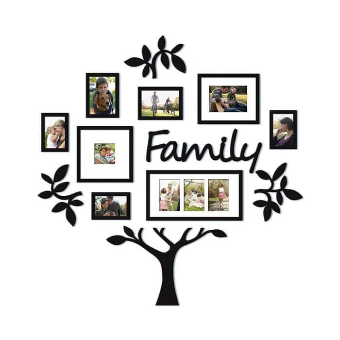 BINGKAI FOTO  PHOTO FRM FAMILY TREE SET OF 13 VS13 BLK ORIGINAL