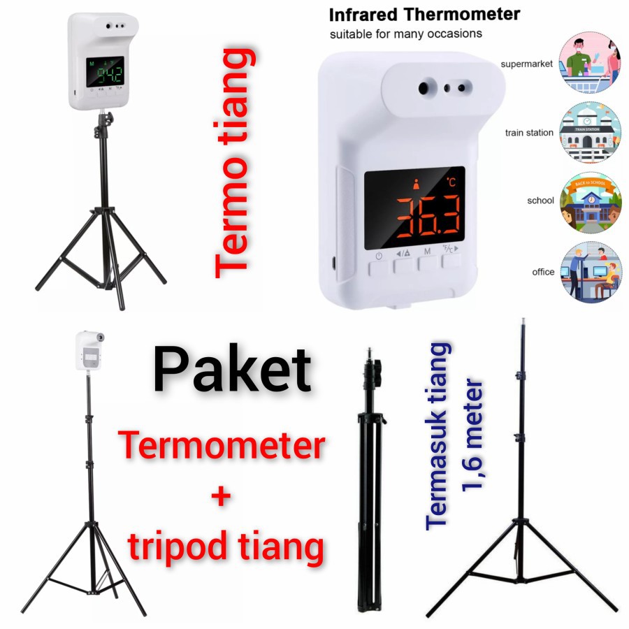thermometer digital infrared termometer K3S K3X EST T06 k3 pro cek suhu badan with tripod