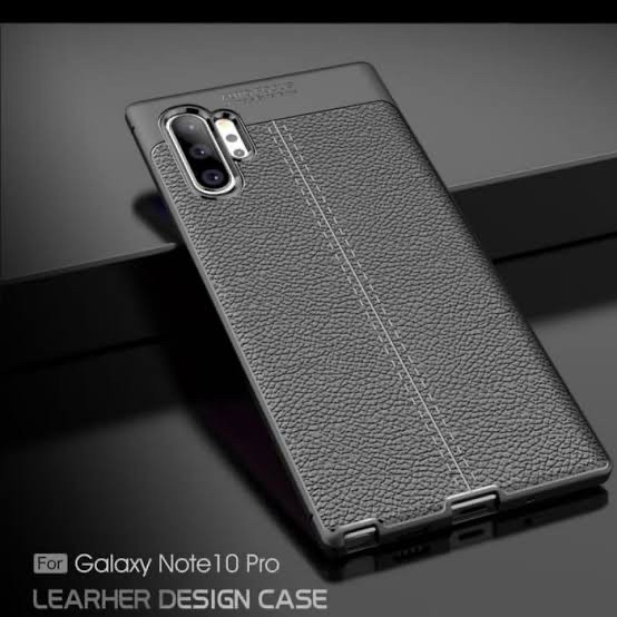 SAMSUNG NOTE 10 PLUS AUTO FOKUS LEATHER CASE KULIT WARNA BLACK