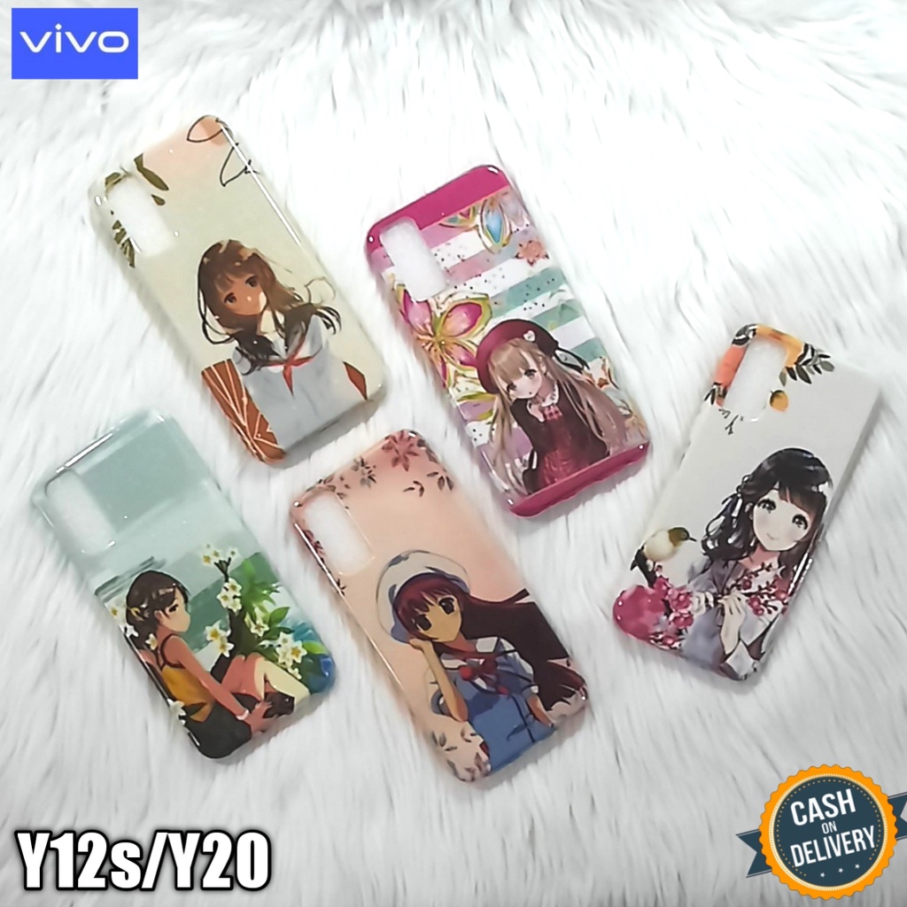 Case Hp Vivo Y12S/Y20 Softcase Glossy Motif Full Samping Korean &amp; Hijab