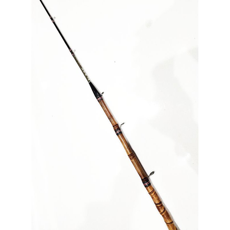 Joran Pancing Kolam Besutan Carbon Lobang 148 cm Gagang Bambu Cendani