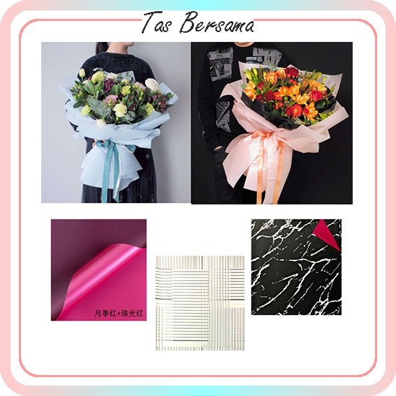 Tas bersama Flower Wrapping Cellophane Paper Kertas Buket Bouquet Bunga Palsu Plastik (Kb6071-77)