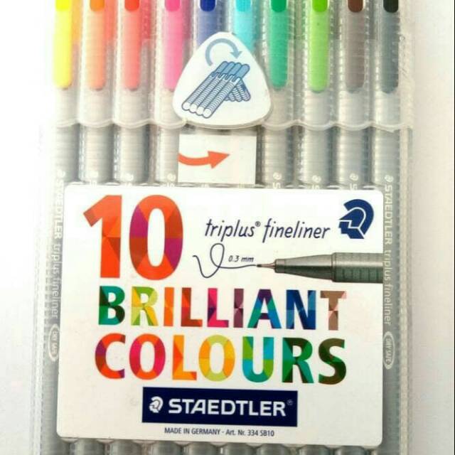 

Triplus Fineliner Staedtler 10 Brilliant Colours - 0.3 mm