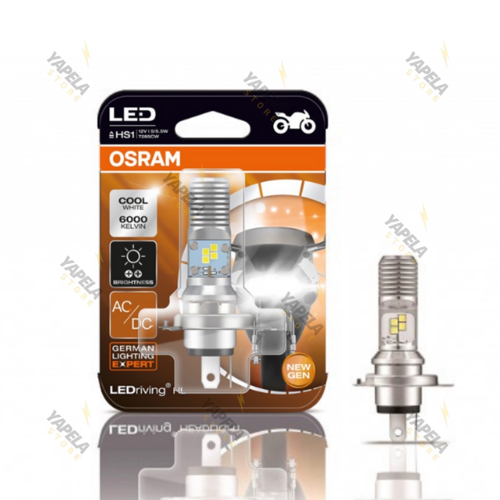 Lampu Depan Motor H4 HS1 Original Osram Kaki 3 LED Halogen