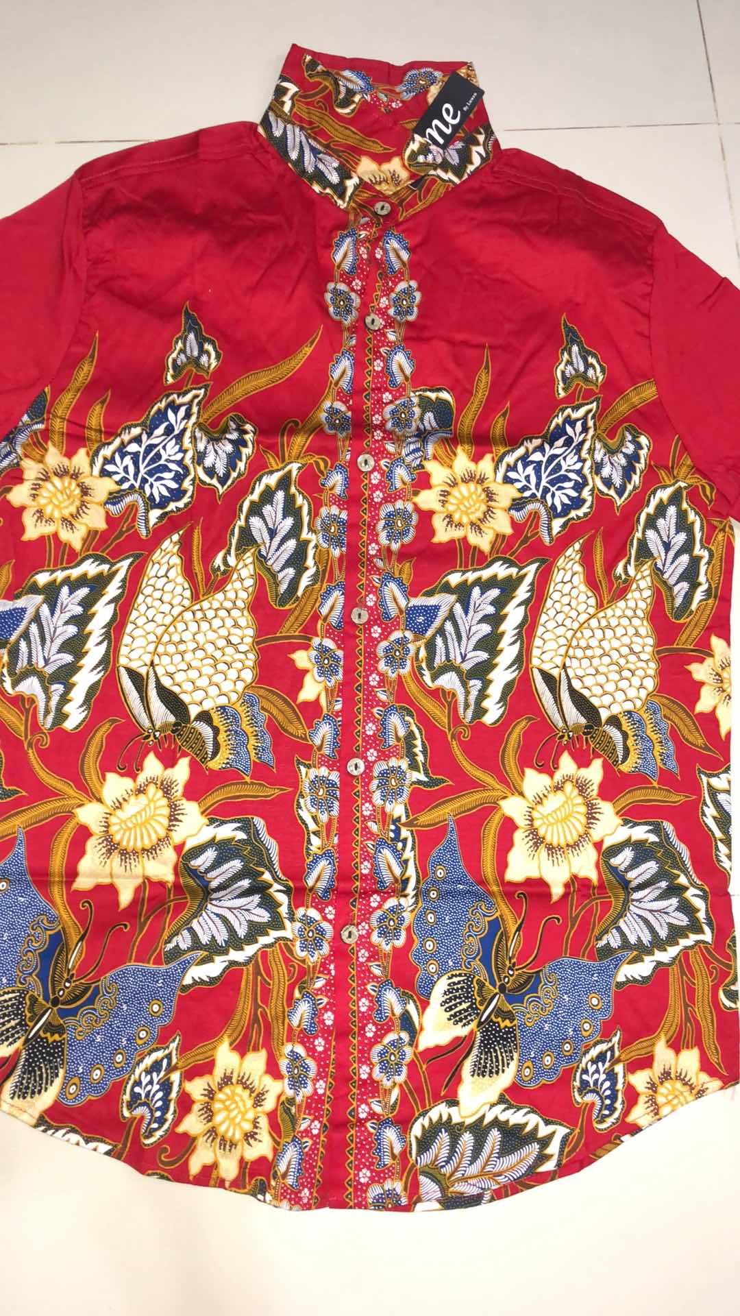 Kemeja Batik Pria 113 Aci Red / Batik Pria Modern / Batik Pria Jumbo