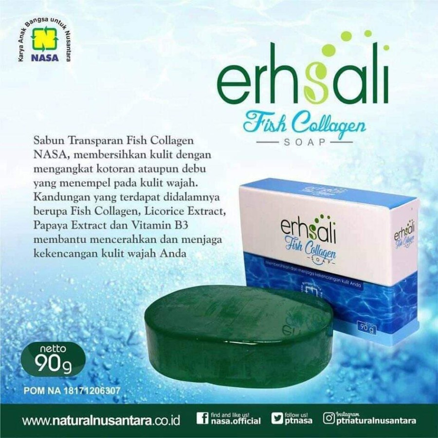 SABUN ERHSALI FISH COLLAGEN SOAP ORI ASLI RESMI NASA